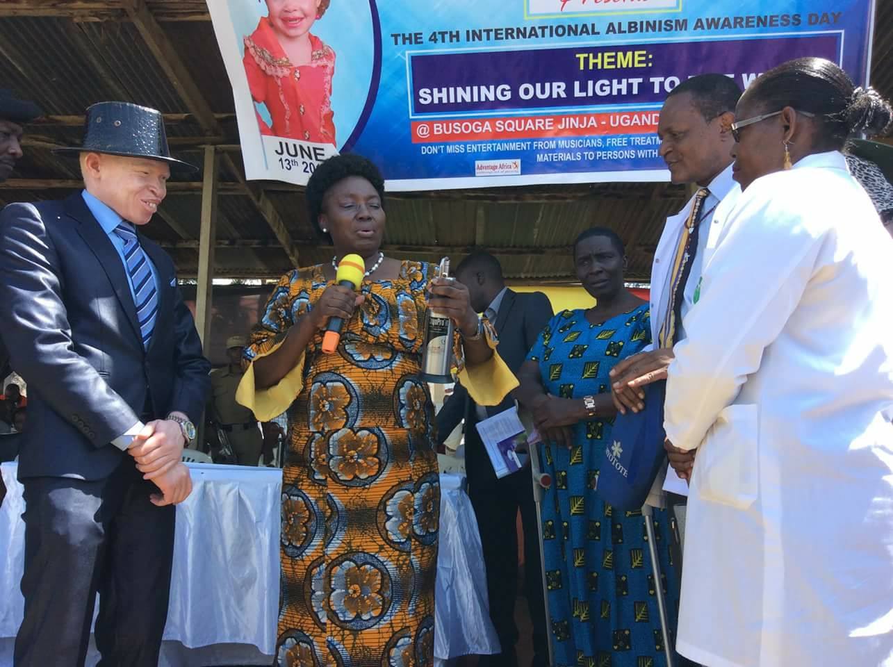Rt. Hon Rebecca Kadoga endorses SNUPA's skin cancer prevention work IAAD 2018